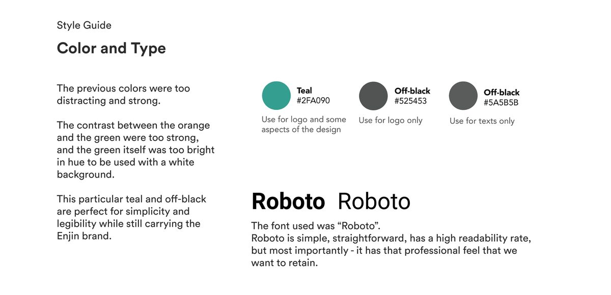Style guide - color palette and typography