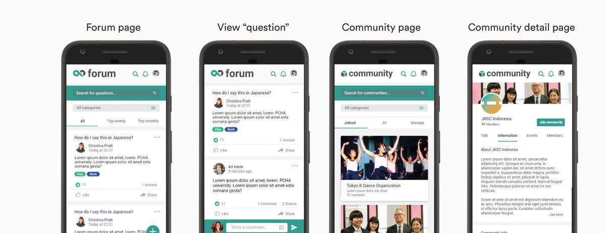 Mobile interface designs