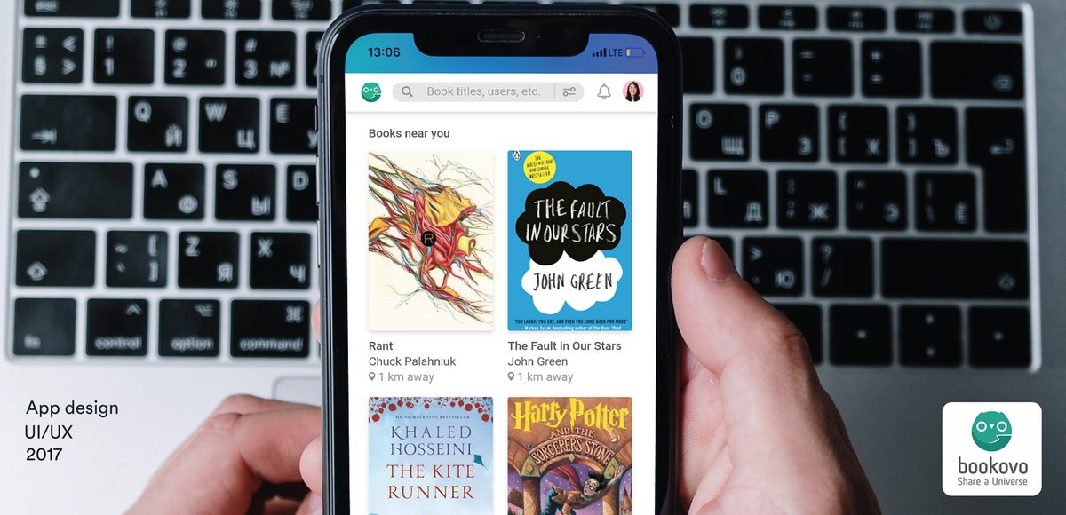 Bookovo app design - UI/UX 2017
