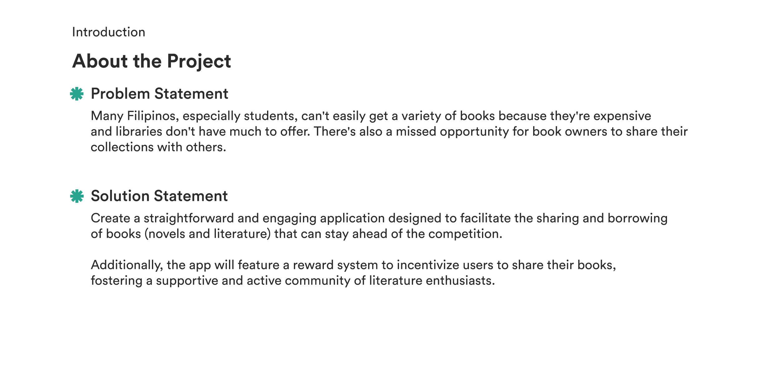 About the project - problem and solution statement